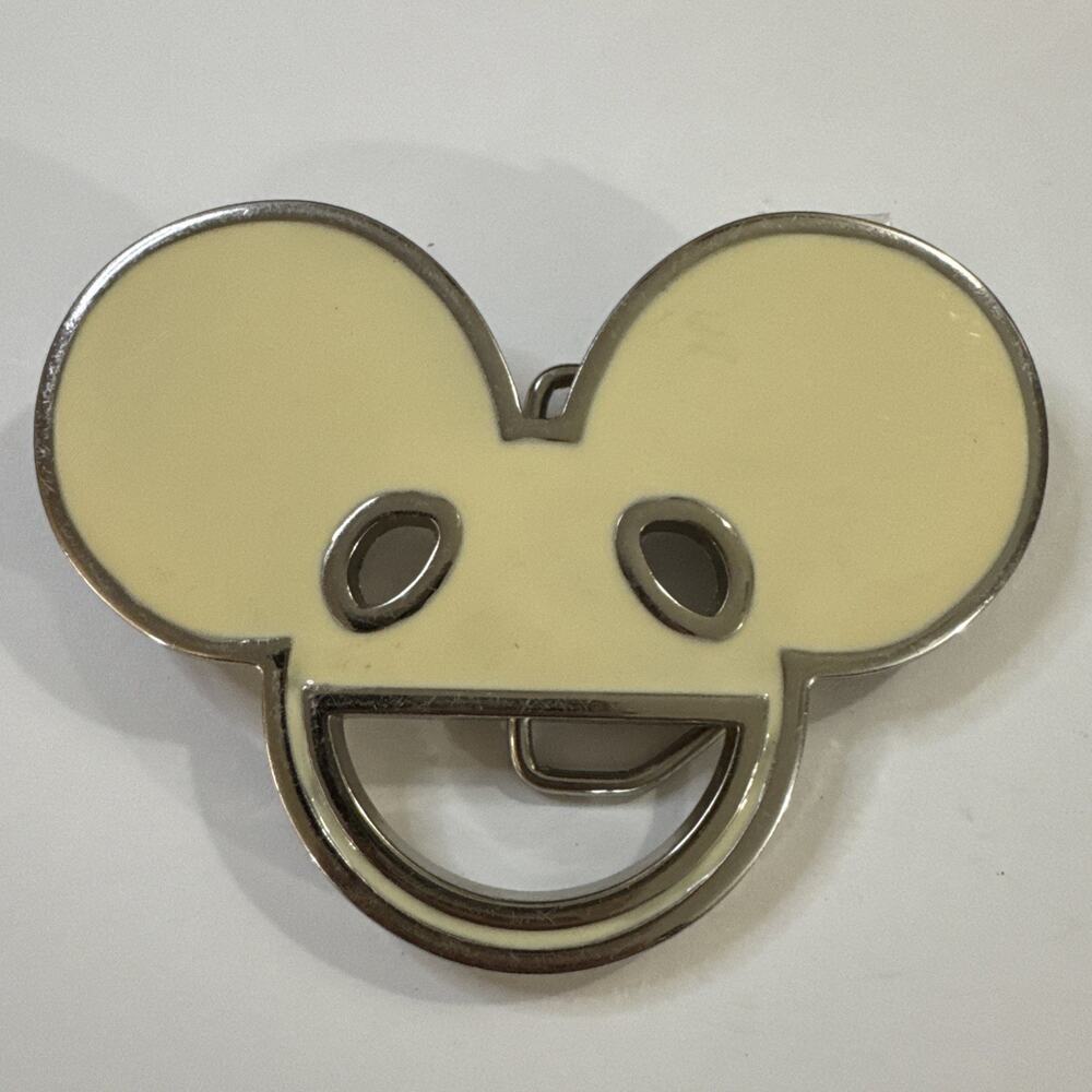 Deadmouse LOGO Style Metal Glow in the Dark Enamel Inlay Metal Buckle 4" x 3"